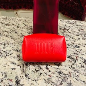 Christian Dior bright red brand new not used make up bag.